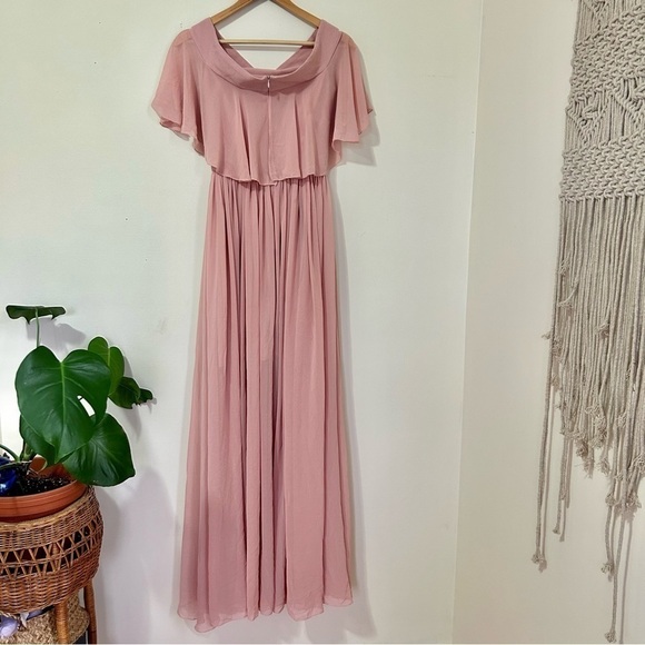 Dress The Population Bridal‎ Violet Ruffle Dress in Blush sz S - Picture 4 of 6